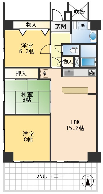 千里緑丘ハウスの間取り