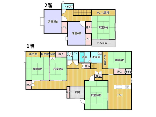 由利本荘市前郷　中古の間取り
