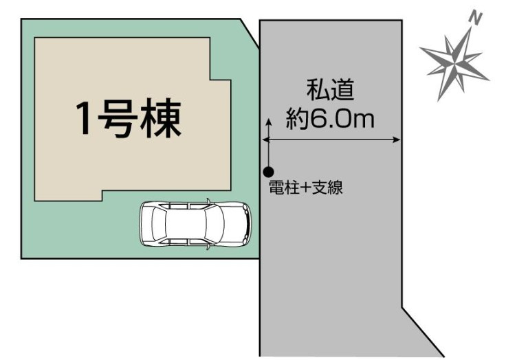仲介手数料無料　所沢市上安松・新築全1棟の区画図