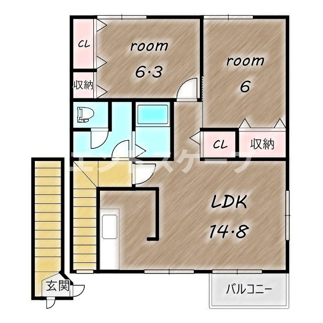 フルールメゾンＢの間取り|高崎、前橋のお部屋探しはエンドスケープまで！お客様の理想お聞かせ下さい♪