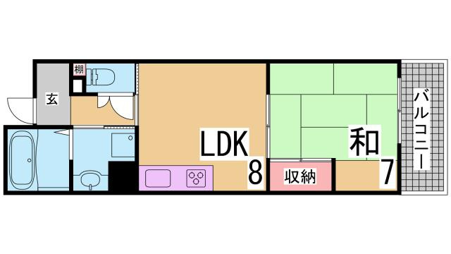 神戸市長田区明泉寺町１丁目の賃貸マンションの間取り