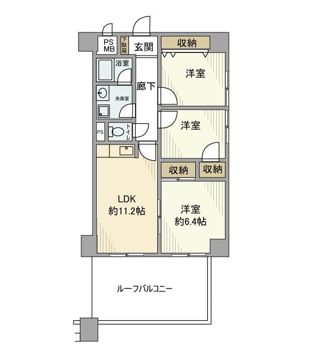 ライオンズマンション小岩第二の間取り|間取りです。