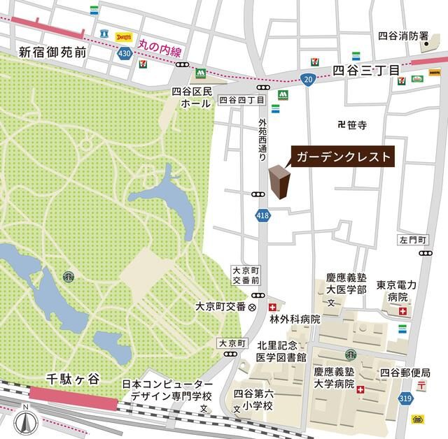 ガーデンクレストの地図