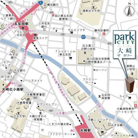 パークシティ大崎　ザ　タワーの地図