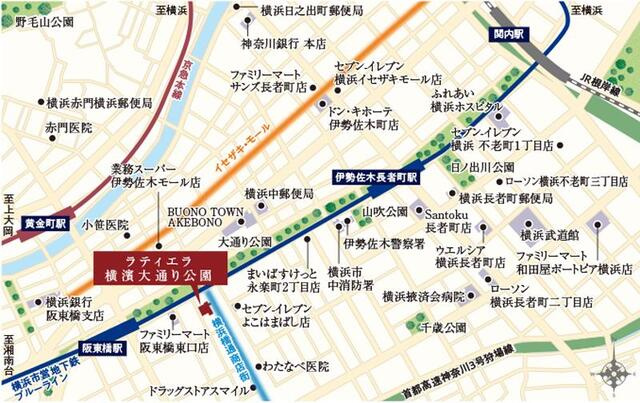 ラティエラ横濱大通り公園の地図