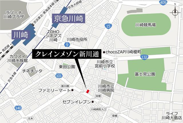 クレインメゾン新川通の地図
