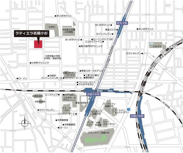 ラティエラ武蔵小杉の地図