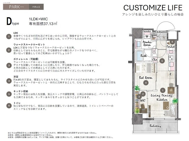 パークアクシス大森山王のその他|家具配置図