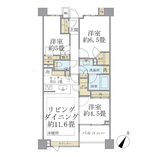 パークホームズ市ヶ谷ヒルトップレジデンスの間取り