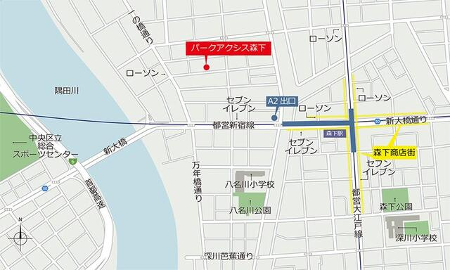 パークアクシス森下の地図