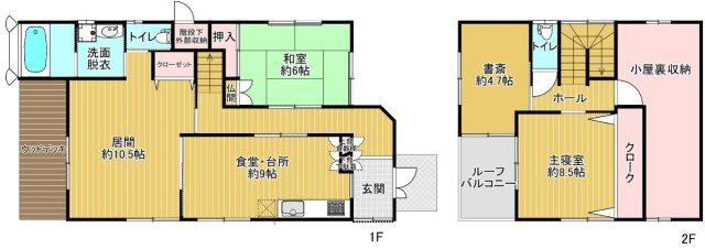 神戸市西区白水１丁目　中古戸建の間取り