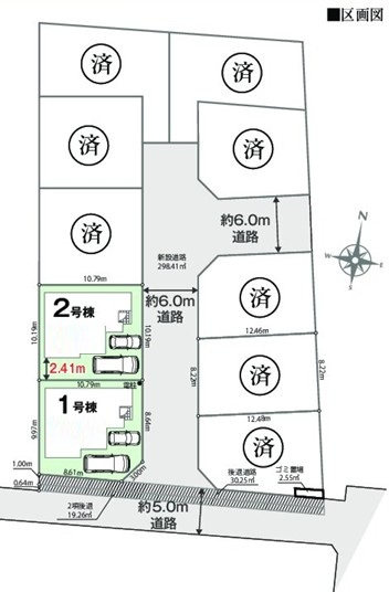 練馬区西大泉4丁目　新築一戸建　西武池袋線　大泉学園の区画図