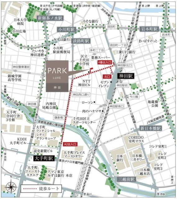 パークリュクス神田の地図