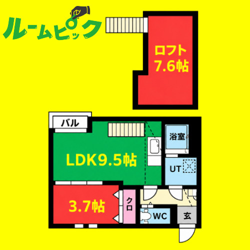 Ampio日比野参番館　名古屋市賃貸　仲介手数料無料の間取り