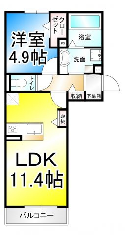 クレール三輪田町の間取り
