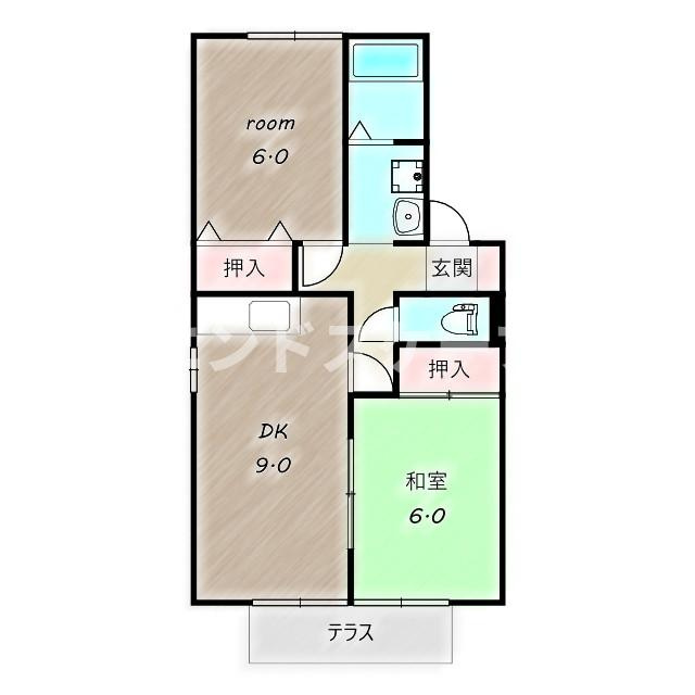 ヴィルヌーブＣの間取り|高崎、前橋のお部屋探しはエンドスケープまで！お客様の理想お聞かせ下さい♪