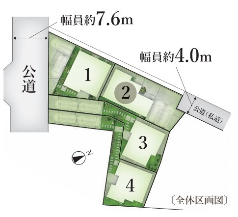 【区画図】 | 藤沢市鵠沼海岸2丁目Ⅰ〈2期〉 新築戸建 全4棟