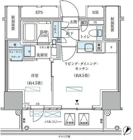 【間取り】 | パークアクシス五反田スカイタワー