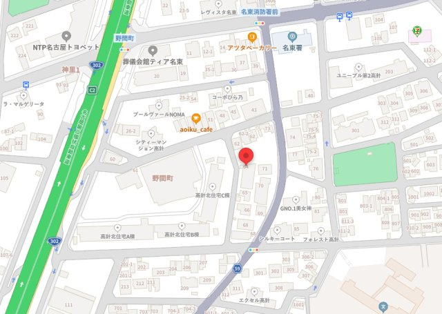 野間町加藤倉庫の地図
