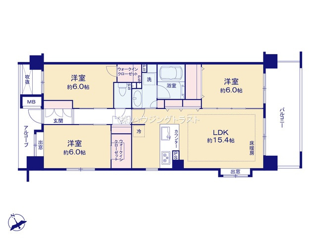 仲介手数料無料　コスモシティ新所沢けやき台の間取り