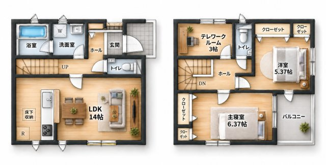 磐田市見付　第10の間取り|広々とした2LDKの間取りとなっております。