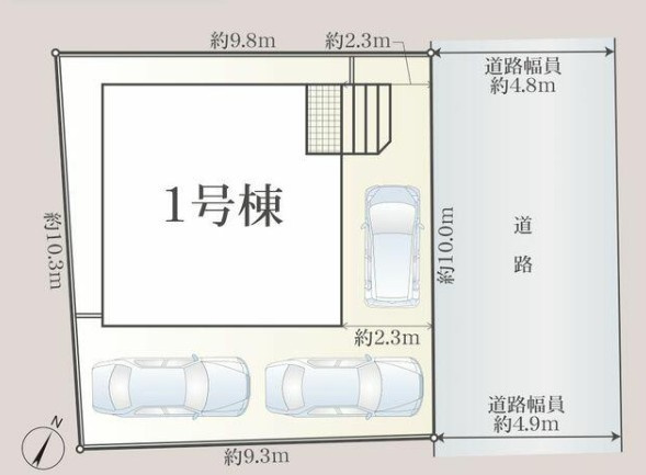 磐田市見付　第10の区画図|1号棟の区画図になります。