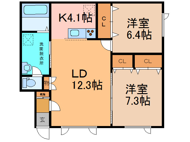エスペランサ新得Ⅵの間取り