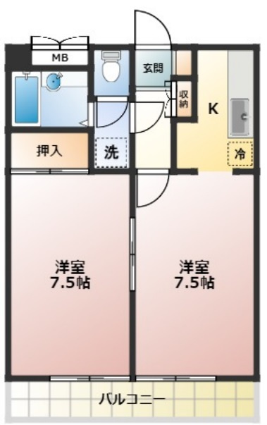 八王子市犬目町の賃貸マンションの間取り