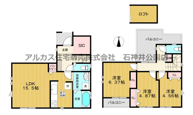 杉並区下井草４丁目　新築一戸建　西武新宿線　井荻の間取り