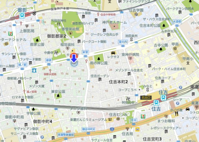白翠シャトル御影の地図|スーパーも徒歩圏内で生活便利です