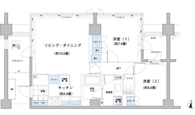 ガーデニエール砧レジデンスの間取り