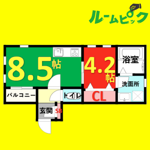ステラ日比野　名古屋市賃貸　仲介手数料無料の間取り