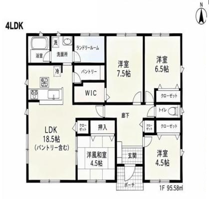 幸手市下川崎の間取り|日用品や災害備蓄などたっぷり収納出来るパントリー付き♪