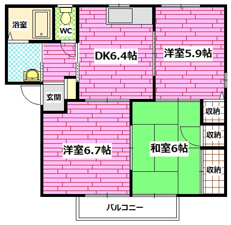 フォーレス日の出 B棟の間取り