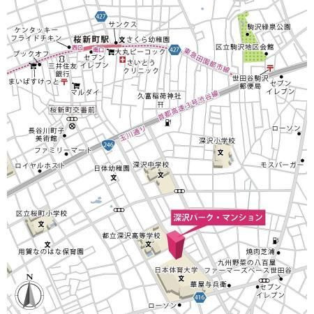 深沢パーク・マンションの地図