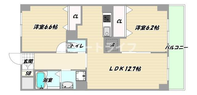 大阪市淀川区西三国２丁目の賃貸マンションの間取り
