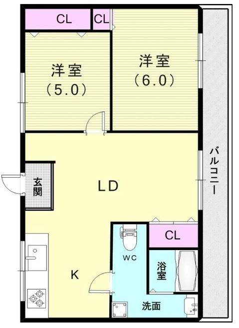 潮見が丘コーポラス　の間取り