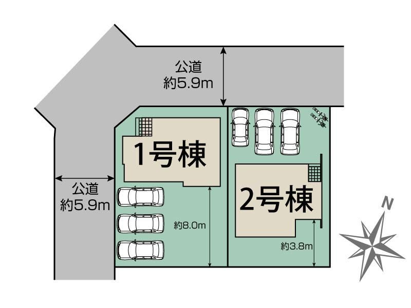 門司区東新町２丁目1号棟の区画図