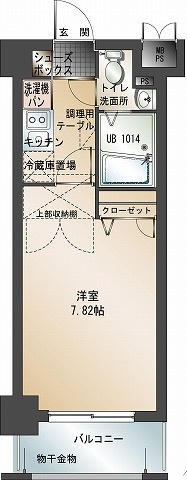 新品家具付きマンション六本松6(KaGood福岡)の間取り|※間取りと異なる場合は現状を優先します。
