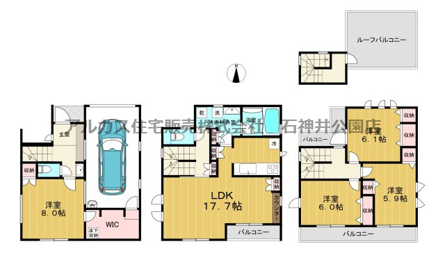 練馬区中村北１丁目　新築一戸建　西武池袋線　練馬の間取り