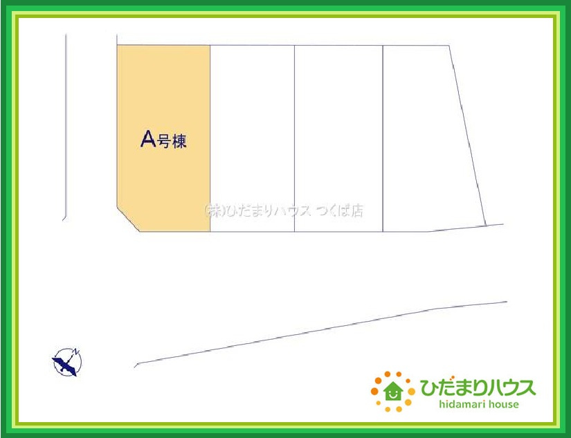 ひたちなか市田中後　新築戸建　A号棟の区画図|駐車場4台止められます(^^♪