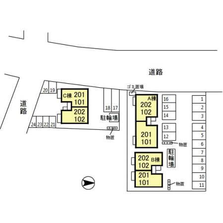 柏崎市岩上のアパートの区画図