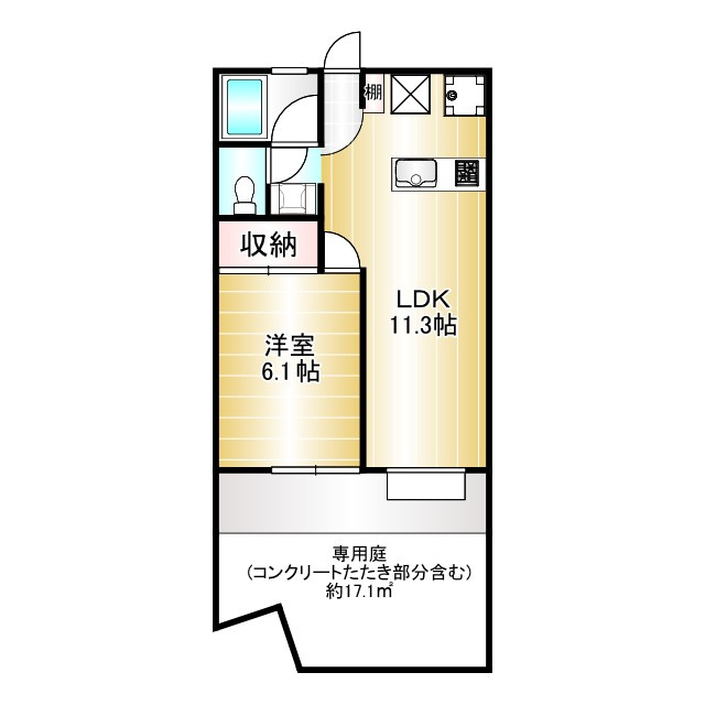 川崎市中原区市ノ坪のアパートの間取り