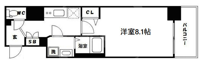 プレサンス立売堀パークシティの間取り|プレサンス立売堀パークシティ　開放感のある間取り