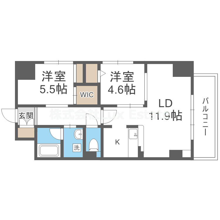 グランルージュ谷町六丁目の間取り