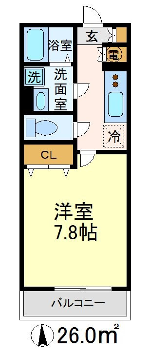 世田谷区経堂５丁目の賃貸マンションの間取り