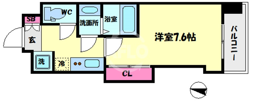 Luxe難波西Ⅲの間取り|Luxe難波西III（ラグゼ難波西III）　開放感ある間取り