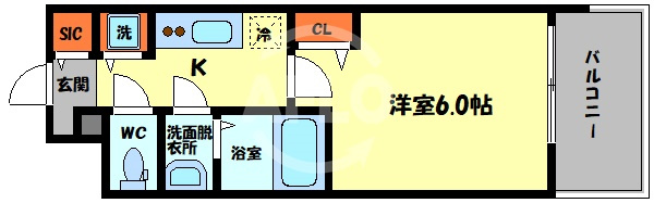 プレサンス玉造駅前の間取り|プレサンス玉造駅前　間取り