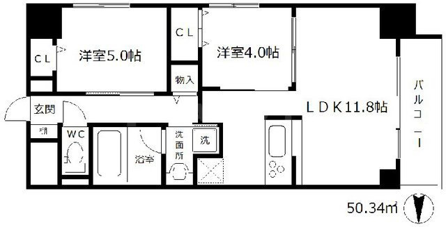 フェリースヴィダ福島の間取り|フェリースヴィダ福島　開放感のある間取り