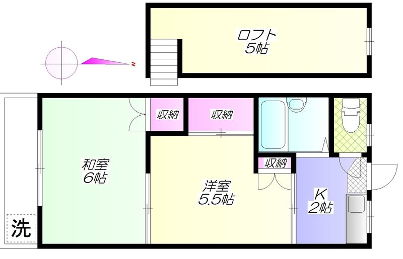 ハイツ中村園Bの間取り